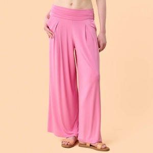 Blogilates Women's Homebody Foldover Wide Leg Pants - 1 of 4