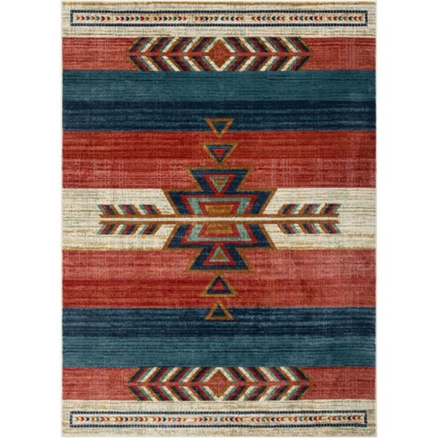 Well Woven Dustin Crimson Southwestern Medallion Area Rug 5x7 (5'3