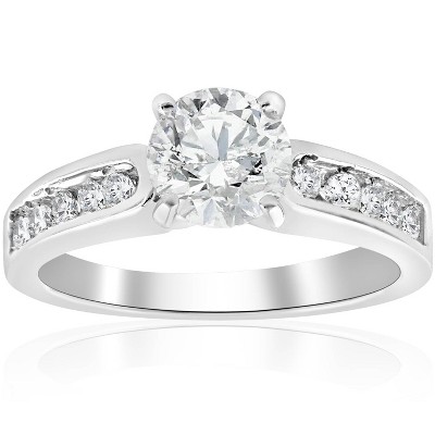 Pompeii3 1 Ct Diamond Engagement Ring 14k White Gold Channel Set - Size ...