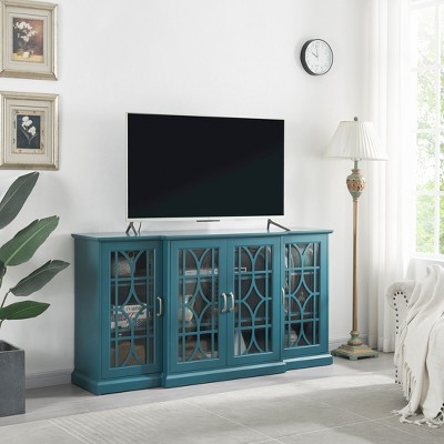 NicBex Buffet Cabinet with Storage 51.97" Modern Sideboard Cabinet Console TV Cabinet with Glass Doors and Adjustable Shelves for Living Room