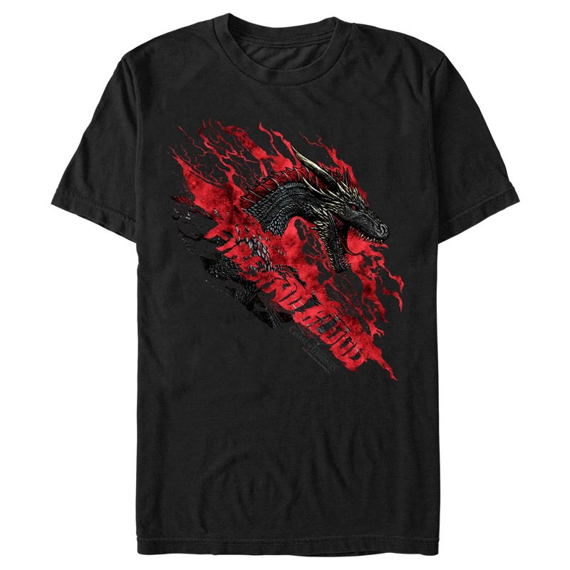 Men's Game of Thrones Fire and Blood Dragon Red T-Shirt, 1 of 6
