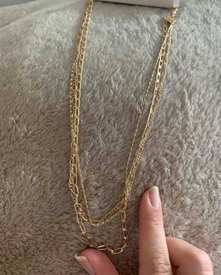 3 Row Chunky Chain Necklace - A New Day™ Gold : Target