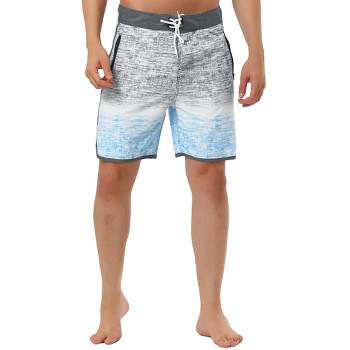 TATT 21 Men's Summer Drawstring Contrast Color Printed Beach Boardshorts