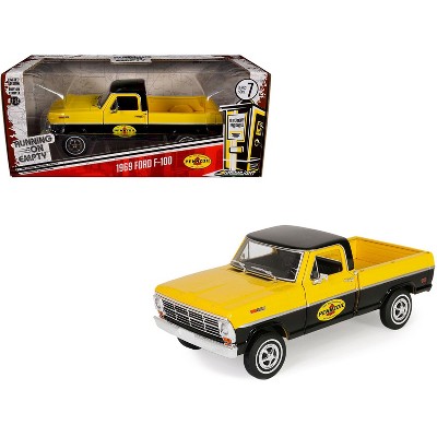 1969 Ford F-100 Pickup Truck "Pennzoil" Yellow and Black "Running on Empty" Series 7 1/24 Die Cast Model Car by Greenlight