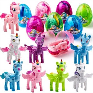 JOYIN 8 Pack Pre Filled 3.5" Easter Egg with Unicorn Deformation Toys, Easter Party Favor for Girls Toddlers Kids Easter Egg Hunt - 1 of 4