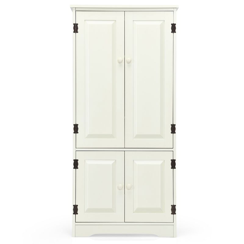 Costway Accent Floor Storage Cabinet W/ Adjustable Shelves Antique 2-Door, 2 of 11