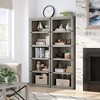 5 Tier Bookcase, Farmhouse Book Shelf with Storage, 71" Book Case Wooden 5 Shelf Bookcase for Home Office, Living Room-Grey - 2 of 4
