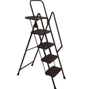 Syemin Ladders 4 Step Ladder, Folding Step Stool with Anti-Slip Pedals, Heavy Duty Step Stool, Portable Steel Folding Stool, Black, 35"*43"*59.44" - 1 of 4