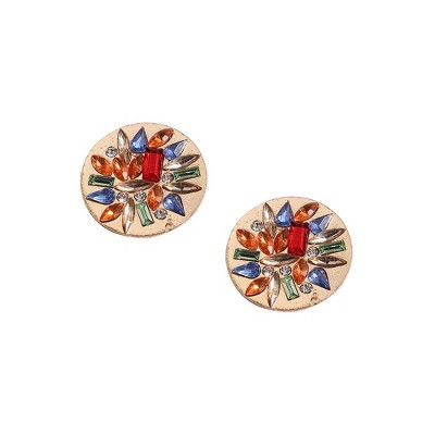SOHI Women's Circular Crystal Stud Earrings