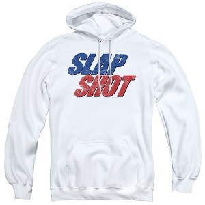 Slap Shot Blue & Red Logo Adult Pull-Over Hoodie - 1 of 4