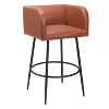 Zuo Modern – Horbat Barstool,38.6"H Brown Faux Leather, Powder-Coated Steel Frame, Modern Art Deco Style,Set of 2 - 4 of 4