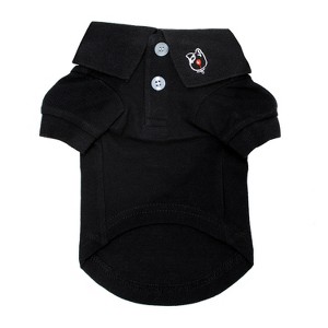 Doggie Design Solid Dog Polo Shirt - Jet Black - 1 of 3