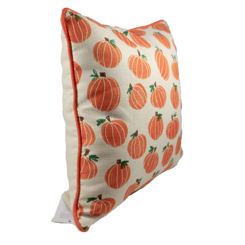 Fall 17.0 Inch Hand-Painted Pumpkin Pattern Pillow Indoor Throw Pillows, 2 of 4