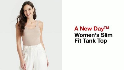 Women's U-neck Slim Fit Tank Top - A New Day™ Rust Xl : Target