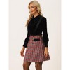 Allegra K Women's Vintage Plaid Suspender Button Decor High Waist Tweed Skirt - 4 of 4