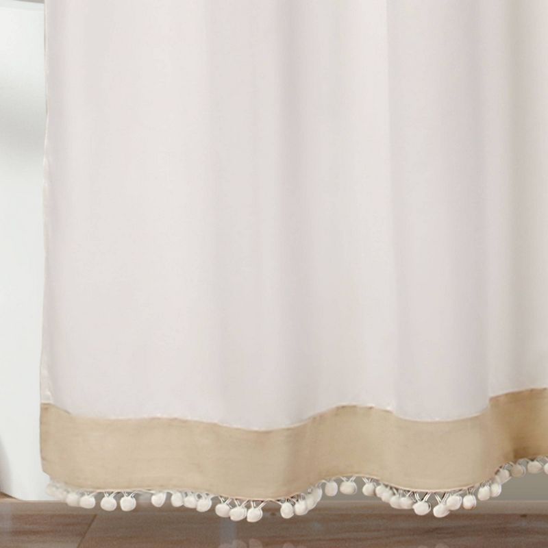 Adelyn Pom Pom Shower Curtain Neutral - Lush D&#233;cor, 5 of 9