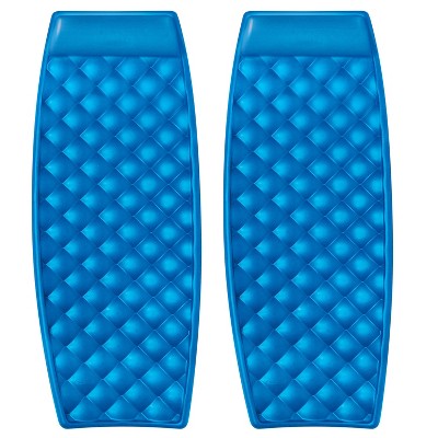 SwimWays Aquaria Luxury Solana Lounge Float Lounger Recliner Chair Raft with Cell Foam for Adult and Kid Beach, Lake, or Water Lounging, Blue (2 Pack)