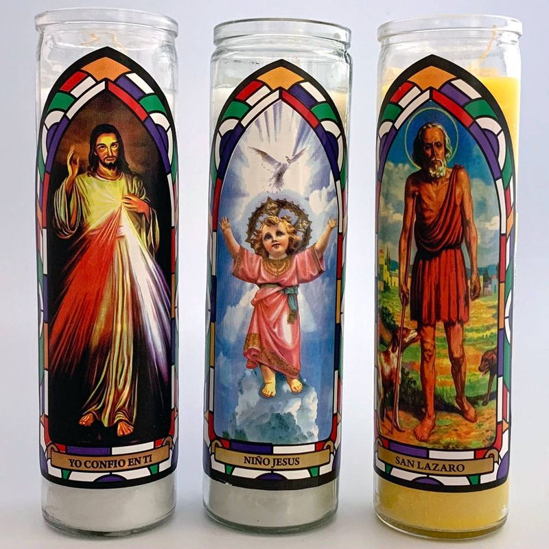 11.3oz Unscented Divino Ni&#241;o Jes&#250;s Glass Jar Candle White - Continental Candle, 5 of 6