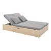 Nestfair Double Sunbed with Wicker Rattan Patio Reclining Chairs Adjustable Backrest and Seat - 2 of 4