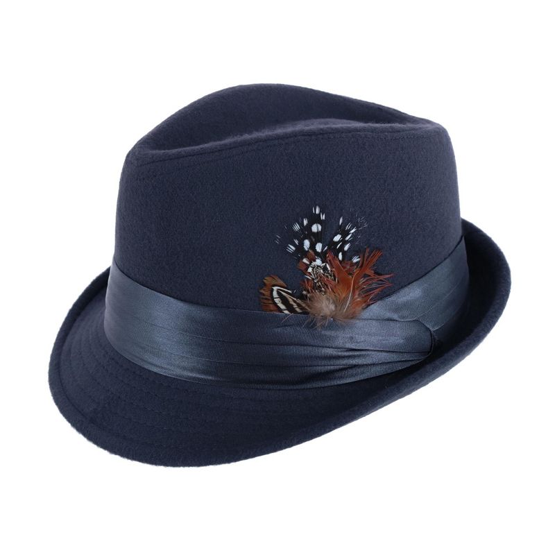 Kenny K Men's Dressy Faux Felt Fedora with Feather, 1 of 5