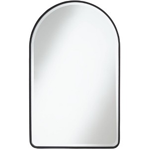 Uttermost Clara Arch Top Vanity Decorative Wall Mirror Modern Beveled Matte Black Metal Frame 24" Wide for Bathroom Bedroom Living Room Home Entryway - 1 of 4