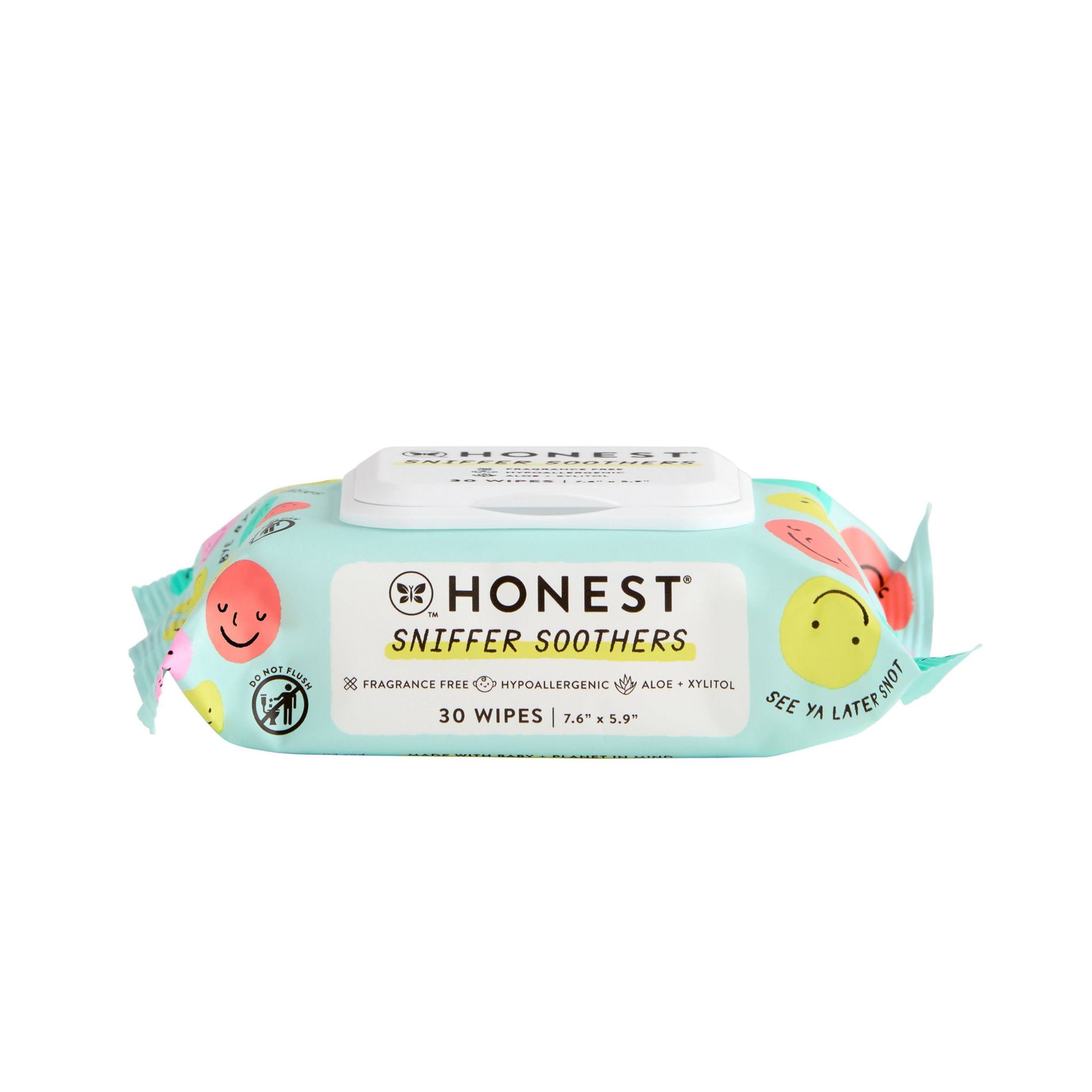 The Honest Company Sniffer Soothers Nose and Face Wipes - 30ct: Hypoallergenic, Phthalate-Free, Artificial Fragrance-Free, Alcohol-Free