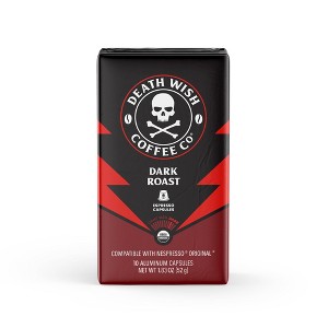 Death Wish Coffee Organic and Fair Trade Espresso Roast Single-Serve Coffee Pods 10ct/1.38oz - 1 of 4