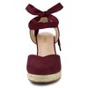 Allegra K Women's Closed Round Toe Espadrilles Wedges Tie Up Sandals - 2 of 4