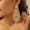Gold Plated Crystal Chandelier Earrings | Extra Long Boho Tassel for Wedding & Festival - 2 of 4