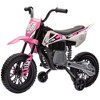 Qaba Kids Motorcycle with Twist Grip Throttle, 12V Electric Motorcycle with Training Wheels, Rear Suspension, Music for Aged 3-6 Years - 4 of 4