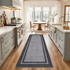 Modern Bordered Area Rug Washable Rug for Living Room - 1 of 4