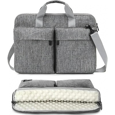 MaseiKar Slim 17.3 inch Laptop Bag Sleeve Carrying Case with Shoulder Strap, Notebook Ultrabooks Computer Handbag Cover for Men Women Fit,Grey