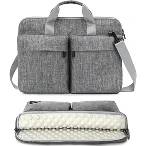 MaseiKar Slim 17.3 inch Laptop Bag Sleeve Carrying Case with Shoulder Strap, Notebook Ultrabooks Computer Handbag Cover for Men Women Fit,Grey - 1 of 4