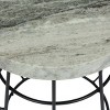 KTMBDW Side Table, Round End Table for Living Room, Bedroom, Nightstand with Steel Frame for Small Spaces, Accent Coffee Table, Black&Gray - 4 of 4
