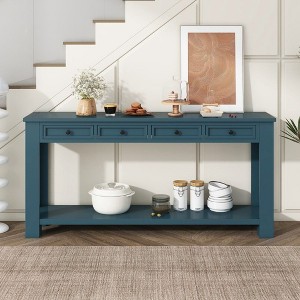 PAGED Modern Console Table with 4 Storage Drawers and Bottom Shelf, 63 inch Rectangle Entryway Table for Living Room,Hallway - 1 of 4