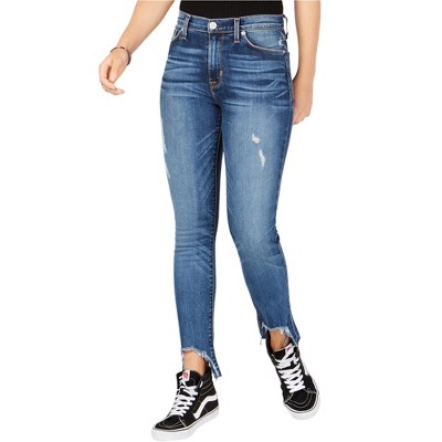 Hudson Womens Barbara Raw Hem Skinny Fit Jeans