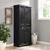 Crosley Seaside Kitchen Pantry Distressed Black: Traditional Style, 4-Door Hutch, 6 Shelves, Wood Veneer - 2 of 4