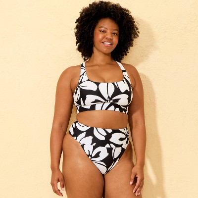 Shade & Shore Women's Tropical Print Wide Band High Waist Medium Coverage Bikini Bottom - Shade & Shore™ Multi M — фото 4