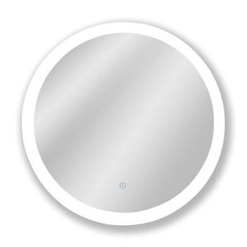 22"x22" Premium Lumen Single Round Frameless Wall Mirror with Dimmable LED and Anti Fog Glass - Tosca