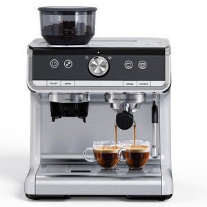Espresso Machine with Grinder, Milk Frother Wand, 20 Bar Professional Espresso Maker with Barista Kit, 2.8L Water Tank - 1 of 4
