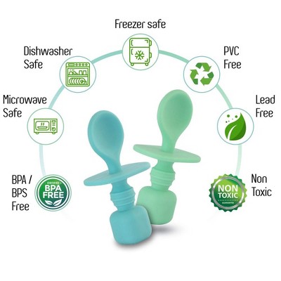 Silicone Baby Spoons For Baby Led Weaning 2-Pack