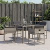vidaXL Patio Chairs with Cushions 4 pcs Gray Poly Rattan - 4 of 4
