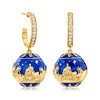 Ross-Simons 0.30 ct. t.w. White Topaz and Blue Enamel Nativity Hoop Drop Earrings in 18kt Gold Over Sterling - 3 of 4