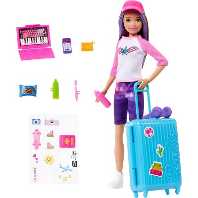 Barbie 12.7" Skipper Doll Black Hair/Brown Eyes & Accessories Travel Set