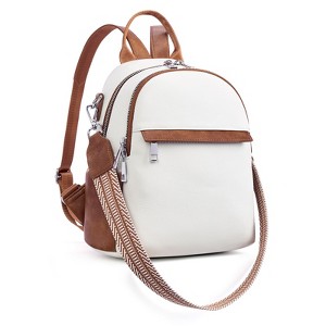 Generic Small Backpack Purse for Women Leather Mini Convertible Designer Backpack Travel Shoulder - 1 of 4