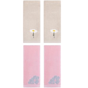 REGALWOVEN Cotton Soft Absorbent Floral Pattern Hand Towel 13" x 30" - 1 of 4