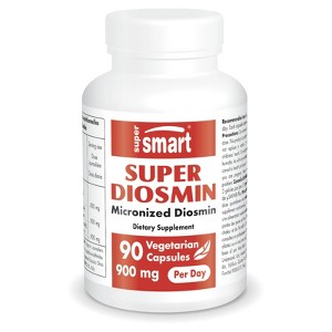 SuperSmart Super Diosmin 900mg per Day - Patented Micronized Diosmin from Hesperidin - 90% Flavonoids | Non-GMO & Gluten Free - 90 Vegetarian Capsules - 1 of 1