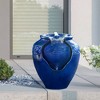 Teamson Home 17" Metal Fiberglass and Polyresin 2-Tier Cascading Urn Fountain Royal Blue - 2 of 4