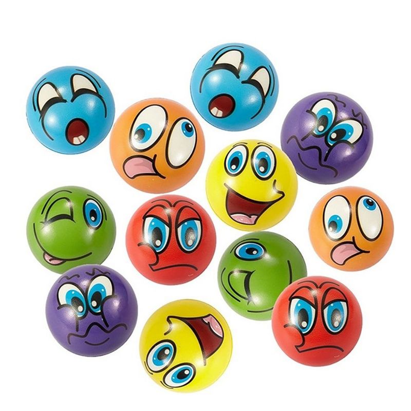 Insten 24 Pack Mini Emoji Soft Foam Stress Balls, Party Favors, 1 of 8