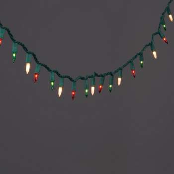 100ct Incandescent Smooth Mini Christmas String Lights Red/Green/White with Green Wire - Wondershop™